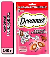 Изображение товара Лакомство для кошек Dreamies подушечки с говядиной, 140 г