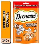 Изображение товара Лакомство для кошек Dreamies подушечки с курицей, 140 г