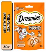Изображение товара Лакомство для кошек Dreamies подушечки с курицей, 30 г