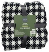 Изображение товара Плед Actuel флисовый черно-белый, 180х200 см