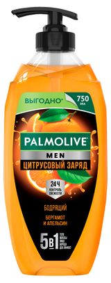 Изображение товара Гель для душа Palmolive Men Бодрящий Цитрусовый Заряд 3 в 1 для тела и волос, 750 мл