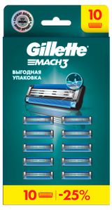 Изображение товара Сменные кассеты для мужской бритвы Gillette Mach3 Вьетнам, 10 шт