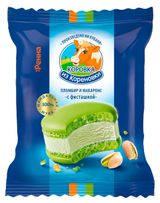 Изображение товара Мороженое пломбир «Коровка из Кореновки» фисташковый в печенье макаронс 15% БЗМЖ, 70 г