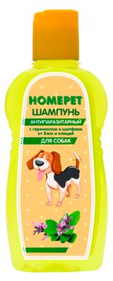 Изображение товара Шампунь для собак HOMEPET Антипаразитный от блох и клещей с гераниолом и шалфеем, 220 мл