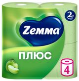 Изображение товара Туалетная бумага Zemma Плюс Яблоко 2 слоя, 4 рулона