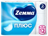 Изображение товара Туалетная бумага Zemma Плюс Белая 2 слоя, 12 рулонов