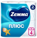 Изображение товара Туалетная бумага Zemma Плюс Океан 2 слоя, 4 рулона