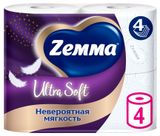 Изображение товара Туалетная бумага Zemma Ultra Soft 4 слоя, 4 рулона