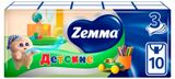 Изображение товара Платочки бумажные носовые Zemma детские 3 слоя, 10х10 шт