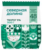 Изображение товара Творог рассыпчатый «Северная долина» ГОСТ 5% БЗМЖ, 300 г