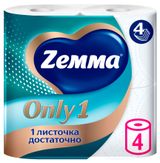 Изображение товара Туалетная бумага Zemma Only1 без аромата 4 слоя, 4 рулона