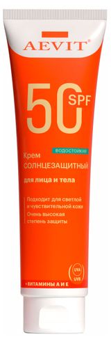 Изображение товара Крем солнцезащитный для лица и тела Aevit SPF 50, 100 мл
