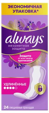 Изображение товара Прокладки ежедневные Always удлиненные 4 капли Германия, 24 шт
