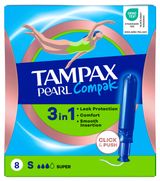 Изображение товара Тампоны гигиенические Tampax Pearl Compak super 3 капли Венгрия, 8 шт