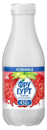 Изображение товара Напиток кисломолочный йогуртный «Фругурт» со вкусом клубники 1% БЗМЖ, 450 г