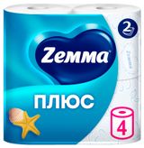 Изображение товара Туалетная бумага Zemma Плюс Океан 2 слоя, 4 рулона