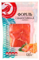 Изображение товара Форель слабосоленая ломтики АШАН Красная птица, 120 г