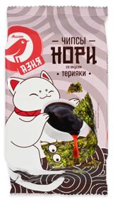 Изображение товара Чипсы нори АШАН Красная птица Азия Морская капуста Терияки, 5 г