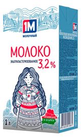 Изображение товара Молоко питьевое 1М Молочный ультрапастеризованное 3,2% БЗМЖ, 1 л