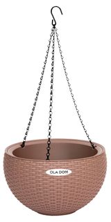 Изображение товара Кашпо подвесное OLA DOM Rattan серое, 34х20,9 см