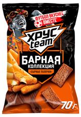 Изображение товара Сухарики ржано-пшеничные Хрусteam Барная коллекция сырные палочки, 70 г