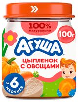 Изображение товара Пюре «Агуша» цыпленок с овощами с 6 мес., 100 г
