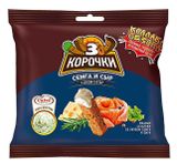 Изображение товара Сухарики ржаные «3 Корочки» семга с сыром + соус Тартар, 60 г