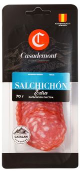 Изображение товара Колбаса сыровяленая Casademont Salchichon Extra Сальчичон Экстра полусухая нарезка, 70 г
