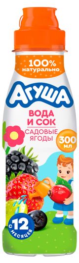 Изображение товара Напиток сокосодержащий «Агуша» Ягоды садовые с 12 мес., 300 мл