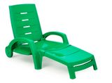 Изображение товара Шезлонг Garden Star пластиковый складной на колесах, 186х76,5х88 см
