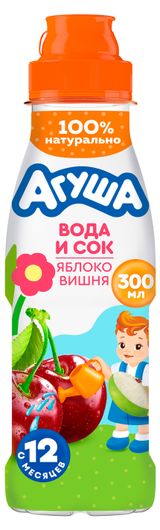 Изображение товара Напиток сокосодержащий «Агуша» яблоко и вишня с 12 мес., 300 мл