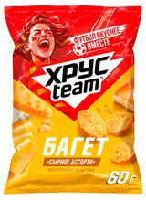 Изображение товара Сухарики Хрусteam Багет Сыр, 60 г