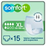 Изображение товара Подгузники-трусы для взрослых Somfort Pants Active normal XL, 15 шт