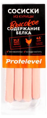 Изображение товара Сосиски из курицы Protelevel высокое содержание белка, 150 г