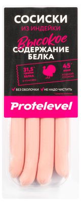 Изображение товара Сосиски из индейки Protelevel высокое содержание белка, 150 г