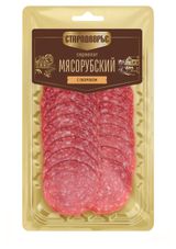 Изображение товара Колбаса варено-копченая «Стародворье» Сервелат Мясорубский нарезка, 80 г