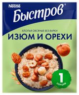 Изображение товара Каша овсяная «Быстров» с изюмом и орехами, 40 г