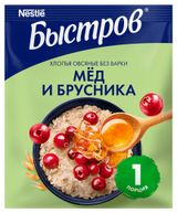 Изображение товара Каша овсяная «Быстров» брусника с медом, 40 г