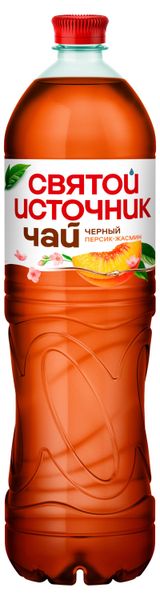 Изображение товара Чай черный «Святой Источник» негазированный со вкусом персика и жасмина, 1,5 л