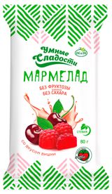 Изображение товара Мармелад «Умные сладости» со вкусом вишни без добавления фруктозы и сахара, 80 г