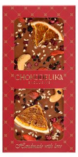 Изображение товара Шоколад молочный Chokodelika с кешью апельсином и годжи без сахара, 80 г
