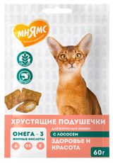Изображение товара Лакомство для кошек «Мнямс» Хрустящие подушечки с лососем Австрия, 60 г