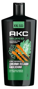 Изображение товара Гель для душа и шампунь «Акс» С пребиотиками и увлажняющими ингредиентами аромат вдохновлен дикими лесами амазонии, 610 мл