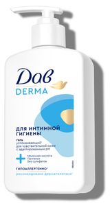 Изображение товара Гель для интимной гигиены «Дав» Derma успокаивающий для чувствительной кожи, 280 мл