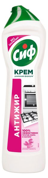 Изображение товара Крем чистящий для кухни «Сиф» Розовая свежесть для плит и стеклокерамики, 500 мл