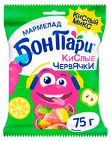 Изображение товара Мармелад жевательный «Бон Пари» кислые червячки, 75 г