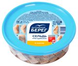 Изображение товара Сельдь слабосоленая «Балтийский Берег» По-царски филе-кусочки в масле, 400 г