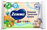 Изображение товара Влажная туалетная бумага Zemma Детская, 40 листов