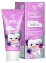 Изображение товара Зубная паста детская TISWELL реминерализующая от кариеса с наногидроксиапатитом и фтором Ягодный зефир 2-6 лет, 60 г