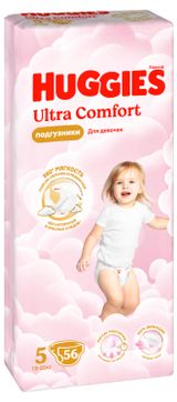 Изображение товара Подгузники Huggies Ultra Comfort для девочек 5 (12-22 кг), 56 шт